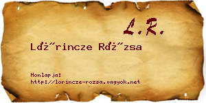 Lőrincze Rózsa névjegykártya
